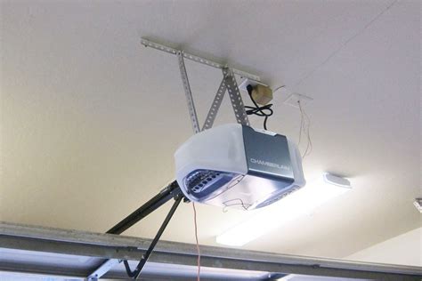 add electrical box in rafter for garage door opener|garage door opener extension.